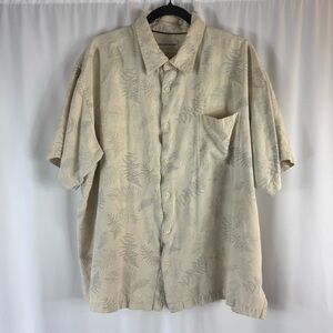 Pronto Uomo Casual Tan Shirt 100% Silk 
 Size XXL Short Sleeve